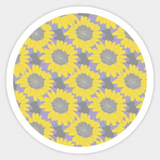 Mothers Day Yellow Daisy Gerbera Floral Pattern Circle Sticker